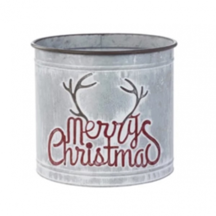 Merry Christmas Antler Pot Cover 12"