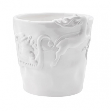 Embossed Reindeer with Sleigh Planter 6"