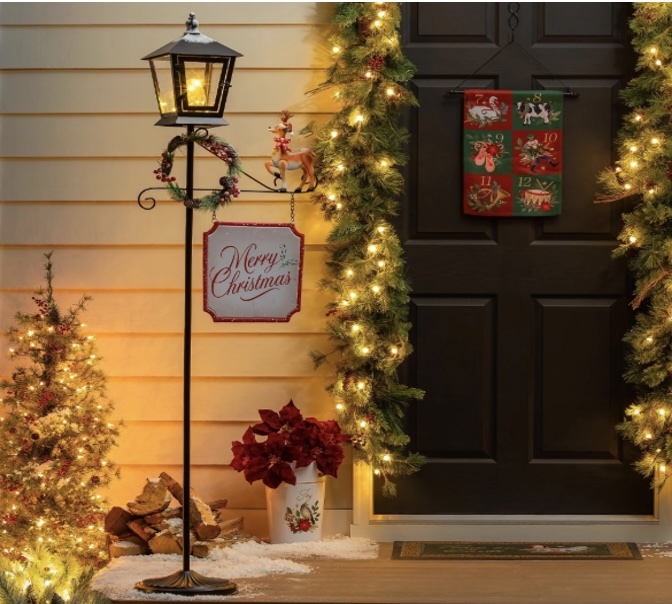 Joyful Traditions LED Lamp Post Garden Statue 71"H