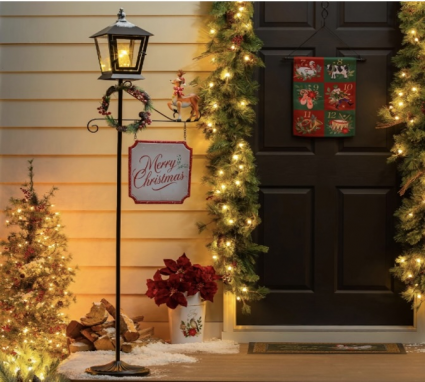 Joyful Traditions LED Lamp Post Garden Statue 71"H